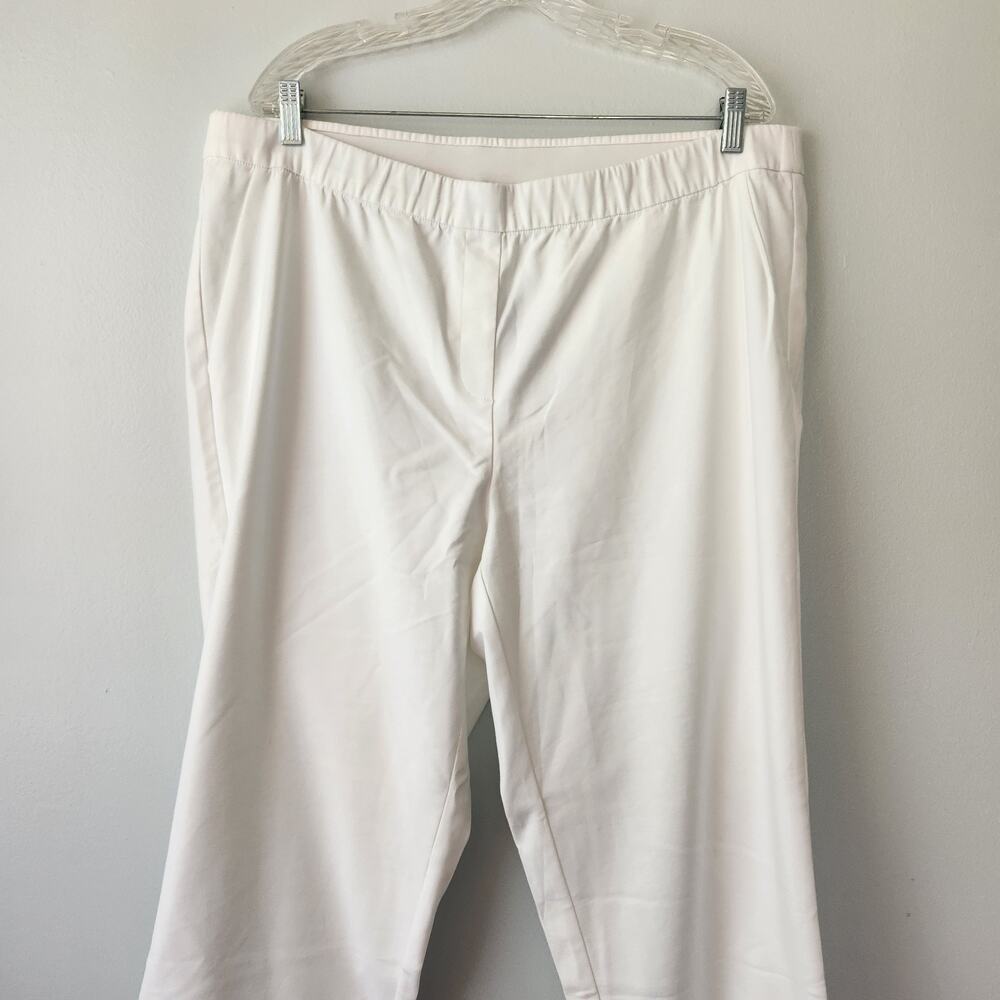 J. Jill Pants Women's 20W White Cotton Blend Coastal Chic Resort Wear Straight - Picture 2 of 16